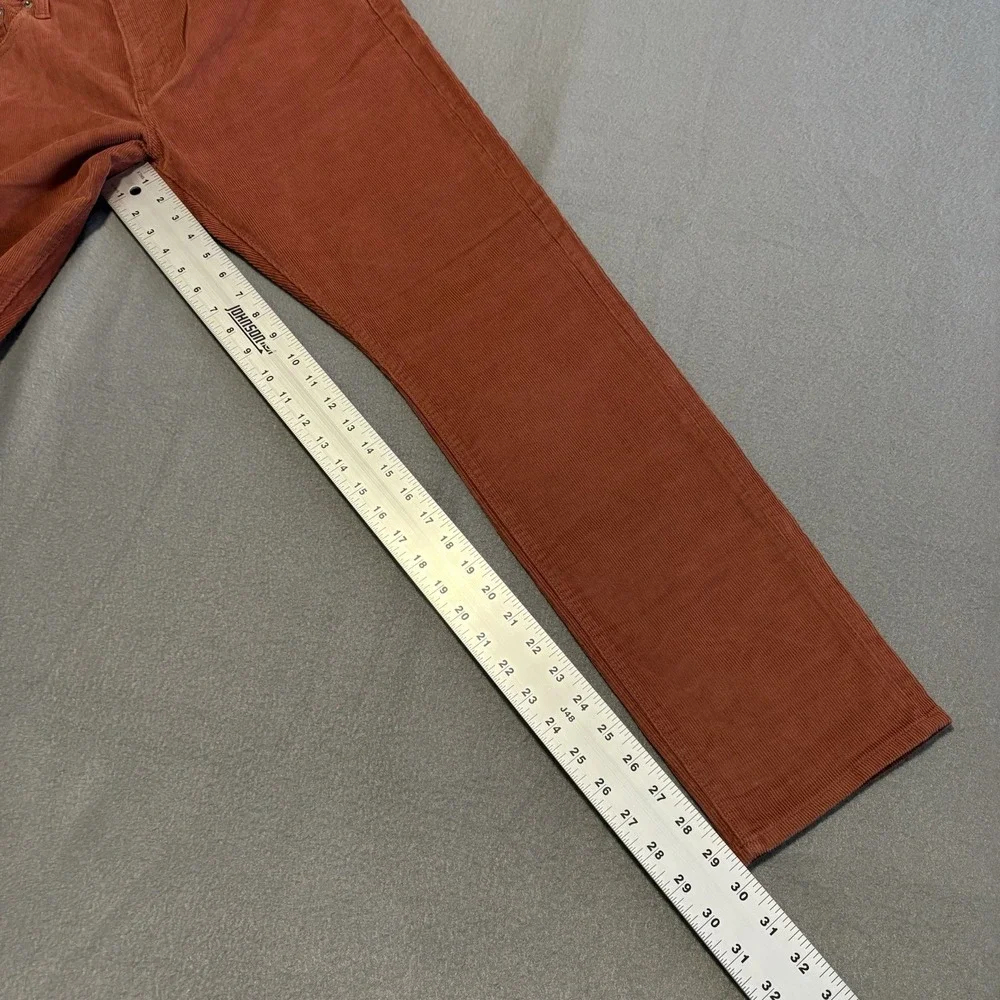 JCrew Corduroy Pants Men 33x30 Rust‎ Style 250 Straight Fit Stretch Medium Wale